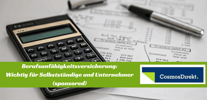 Berufsunfähigkeitsversicherung - Wichtig für Selbstständige und Unternehmer (sponsored) 1 Berufsunefaehigkeitsversicherung cosmos direkt blog
